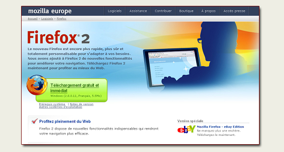 page de t�l�chargement de Firefox
